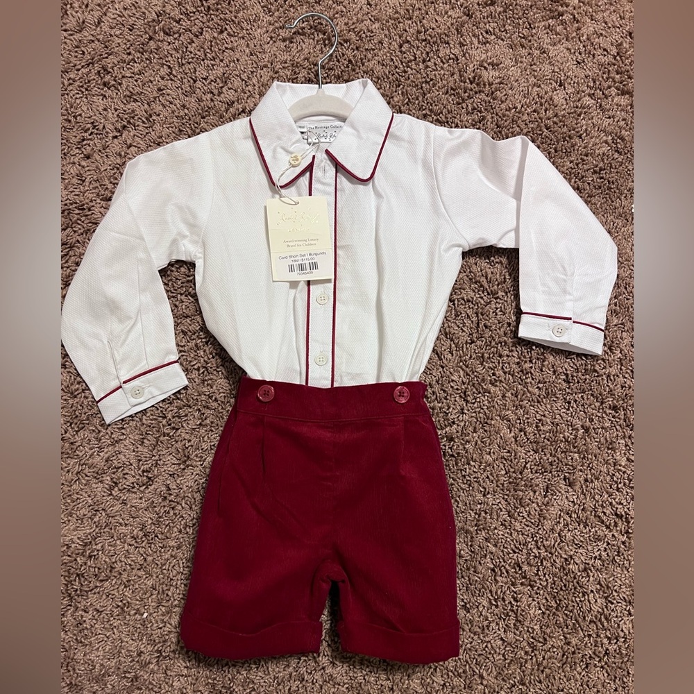 Christmas Corduroy shorts and shirt set.